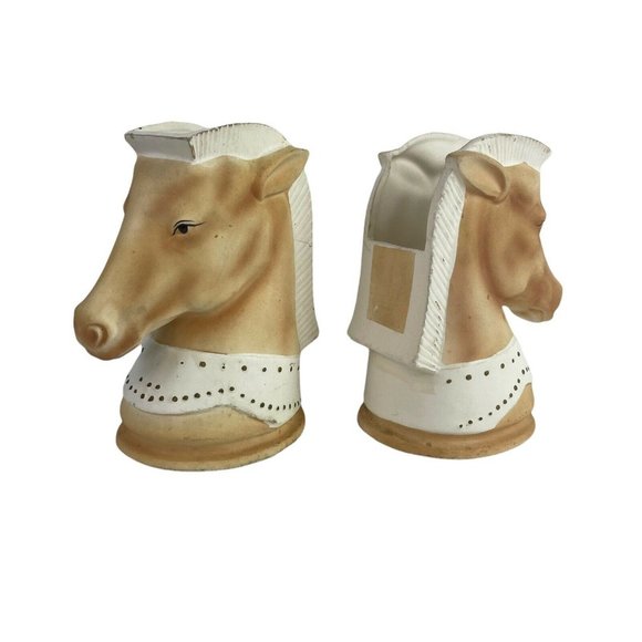 Vintage Lot  Of 2 Mid Century Modern HORSE HEAD PLANTER  R/B Japan Equestrian - Picture 11 of 12